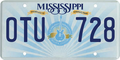 MS license plate OTU728