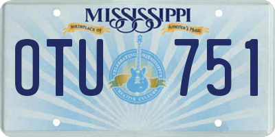 MS license plate OTU751