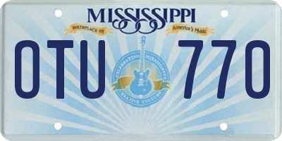 MS license plate OTU770