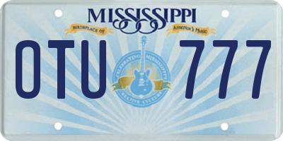 MS license plate OTU777