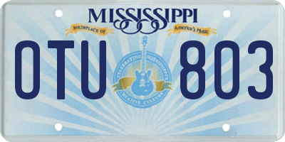 MS license plate OTU803
