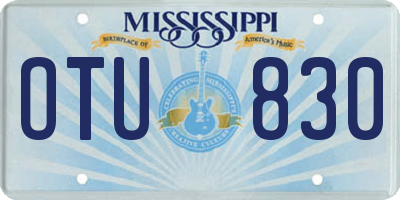 MS license plate OTU830