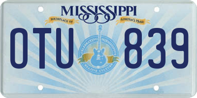 MS license plate OTU839