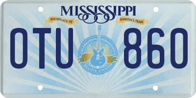 MS license plate OTU860