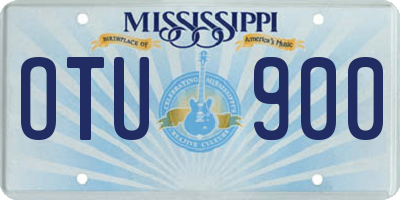 MS license plate OTU900