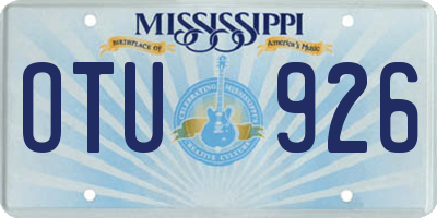 MS license plate OTU926