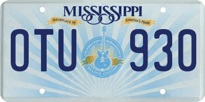 MS license plate OTU930