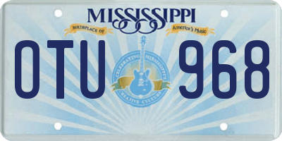 MS license plate OTU968