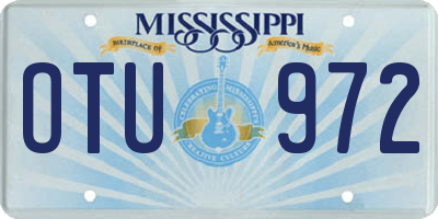 MS license plate OTU972