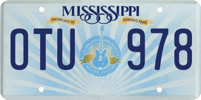 MS license plate OTU978