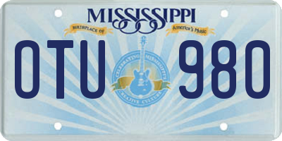 MS license plate OTU980