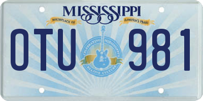 MS license plate OTU981