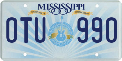 MS license plate OTU990
