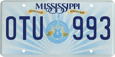 MS license plate OTU993