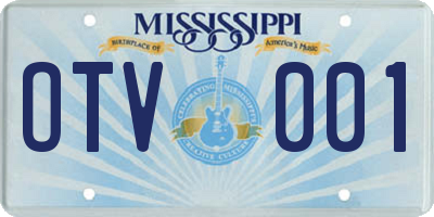 MS license plate OTV001