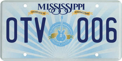 MS license plate OTV006