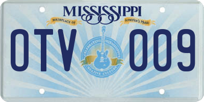 MS license plate OTV009
