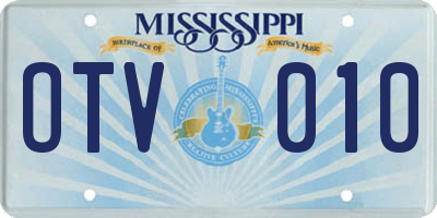 MS license plate OTV010