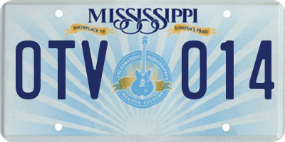 MS license plate OTV014