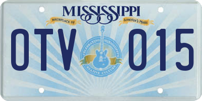 MS license plate OTV015