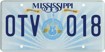 MS license plate OTV018