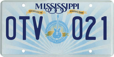 MS license plate OTV021