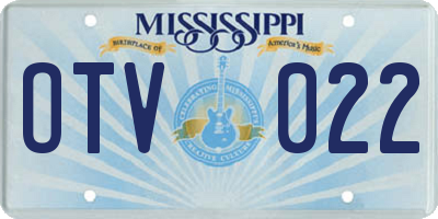 MS license plate OTV022
