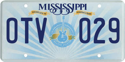 MS license plate OTV029