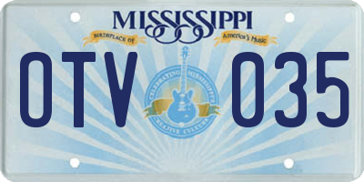 MS license plate OTV035