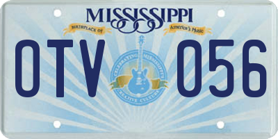 MS license plate OTV056