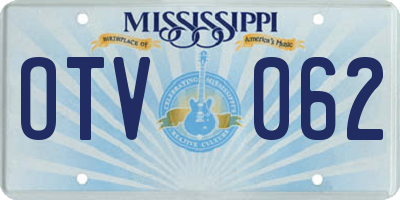 MS license plate OTV062