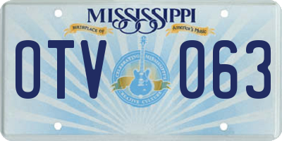 MS license plate OTV063