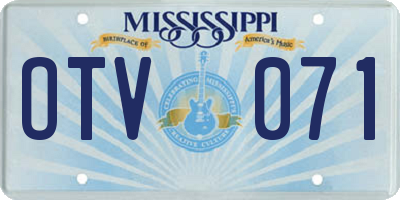 MS license plate OTV071