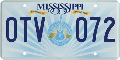 MS license plate OTV072