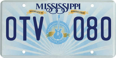 MS license plate OTV080