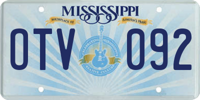 MS license plate OTV092