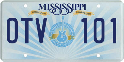 MS license plate OTV101