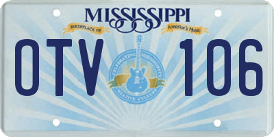 MS license plate OTV106