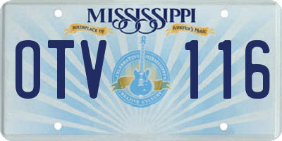 MS license plate OTV116