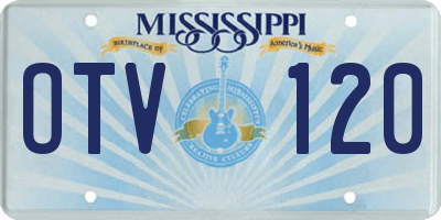 MS license plate OTV120