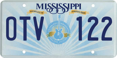 MS license plate OTV122