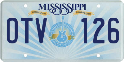MS license plate OTV126