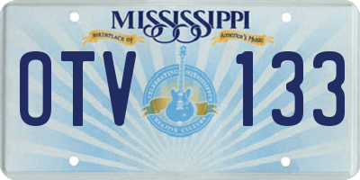 MS license plate OTV133