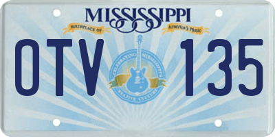 MS license plate OTV135