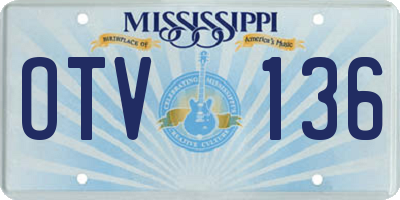 MS license plate OTV136