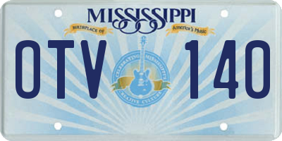 MS license plate OTV140