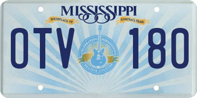 MS license plate OTV180