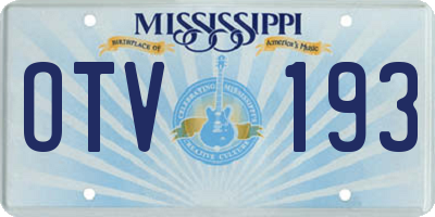 MS license plate OTV193