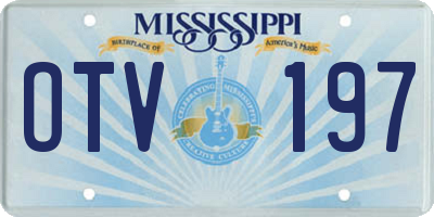 MS license plate OTV197