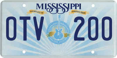 MS license plate OTV200